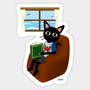 Reading a book Sticker